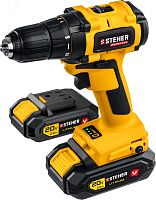 Дрель-шуруповерт бесщеточная 20 В, 45 Нм, 2 АКБ (2 Ач), кейс | код CDB-200-2 | Steher