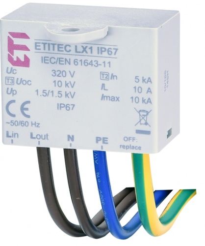 Ограничитель перенапряжения ETITEC LX1 IP67 | код 002442983 | ETI