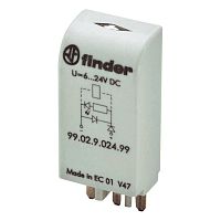 Модуль индикации и защиты, зеленый LED + диод (+ A2), 6...24В DC | код 9902902479 | FINDER