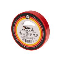 Изолента ПВХ KRANZ 0.13х15 мм, 25 м, красная (5 шт./уп.) | код KR-09-2104 | KRANZ