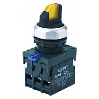 Переключатель подсвет. NP8-20XD/316, 3 полож. фикс., желт., AC110-230В(LED), 2НО, IP65 (R) | код 667615 | CHINT