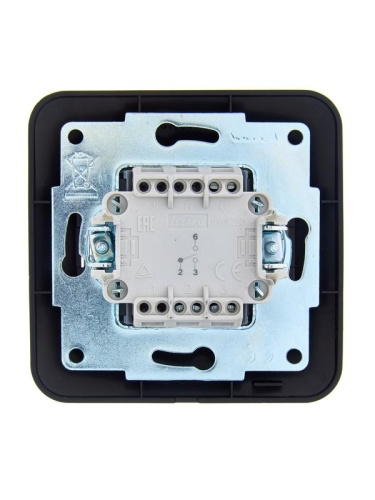 Переключатель проходной 1-кл. 1п СП ASTI 10А IP20 в сборе черн. бархат LEZARD 7081-4242-105 фото 2