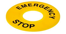Знаки электробезопасности табличка Emergency Stop, 90 мм, желтый (20 шт./уп. ) HLT | код 085-25-002 | HLT