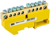 Шина PE земля на DIN-изол ШНИ-8х12-10-Д-Ж | код. YNN10-812-10D-K05 | IEK