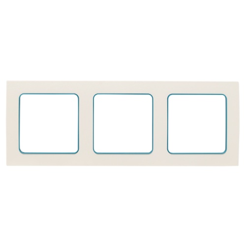 Стокгольм Рамка 3-местная белая с линией цвета синий PROxima | код EAM-G-304-30 | EKF