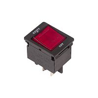 Выключатель - автомат клавишный 250V 15А (4с) RESET-OFF красный с подсветкой REXANT | код 36-2630 | REXANT