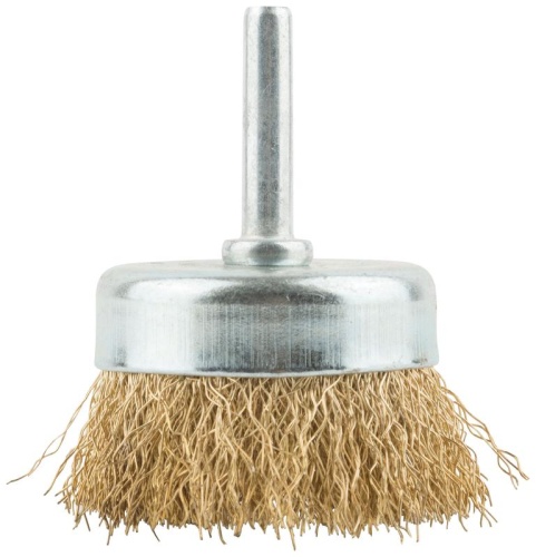 Кордщетка, тип ''чашка'', со штифтом, стальная латунированная волнистая проволока 50 мм | код 38486М | FIT фото 4 Кордщетка, тип ''чашка'', со штифтом, стальная латунированная волнистая проволока 50 мм | код 38486М | FIT фото 4