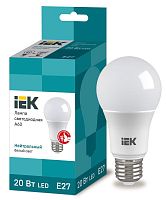 Лампа светодиодная ECO A60 шар 20Вт 230В 4000К E27 | код. LLE-A60-20-230-40-E27 | IEK