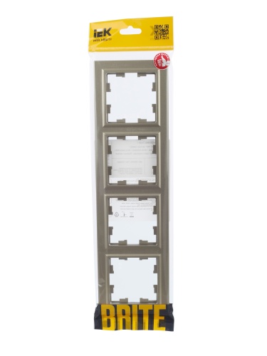 BRITE Рамка 4-местная РУ-4-БрШ шампань | код BR-M42-K37 | IEK фото 6