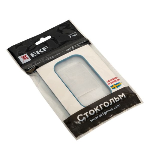 Стокгольм Рамка для розетки 2-местная белая с линией цвета синий PROxima | код EYM-G-302-30 | EKF фото 3 Стокгольм Рамка для розетки 2-местная белая с линией цвета синий PROxima | код EYM-G-302-30 | EKF фото 3