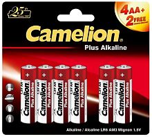 Элемент питания AA/LR6 1.5В Plus Alkaline 4+2LR6-BP (блист.6шт) | код 14113 | Camelion