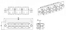 Панель для FO-19BX с 6 SC (duplex) адаптерами 12 волокон одномод 120x32 мм адаптеры цвета синий (blue), Hyperline FO-FPM-W120H32-6DSC-BL | код 54246 | Hyperline