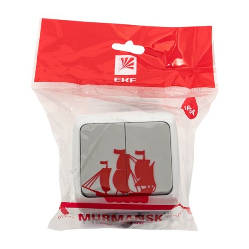 Мурманск Выключатель 2-клавишный 10А IP54 серый | код EFV10-023-30-54 | EKF фото 4