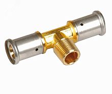 Тройник пресс 20x1/2'НРх20 переходной, латунь | код 14P-200420 | Henco