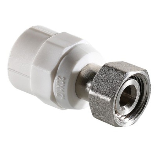 Соединитель PPR с накидной гайкой 20 х 1/2" конус | код. VTp.708.K.02004 | VALTEC