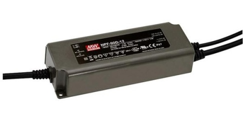 Источник питания AC-DC, 90Вт, вход 90…305В AC, 47…63Гц /127…431В DC, выход 54В/1.67A, ККМ, изоляция 3750В AC, в кожухе 161х61х36мм, -40…+70С, функция димминга | код NPF-90D-54 | MeanWell