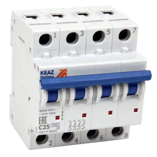 Автоматический выключатель, серии OptiDin BM63, BM63-4ND5-УХЛ3, новое исполнение (1 шт.) КЭАЗ | код 260993 | КЭАЗ Автоматический выключатель, серии OptiDin BM63, BM63-4ND5-УХЛ3, новое исполнение (1 шт.) КЭАЗ | код 260993 | КЭАЗ