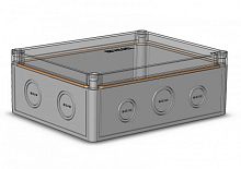 Коробка приборная КР2803-423 АБС серый низкая крышка пр с DIN-рейкой | 12шт. | Hegel | код КР2803-423 | HEGEL