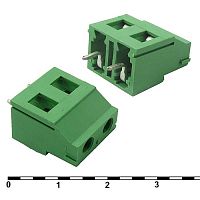 Винтовой клеммный блок RUICHI DG129-7.62-2 на 2 клеммы M3, шаг 7.62 мм, 20 А, 24-12 AWG | код 81114 | Ruichi
