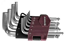 Набор ключей торцевых шестигранных коротких с шаром, H1.5-H10, 10 предметов | код HKSB10S | Thorvik