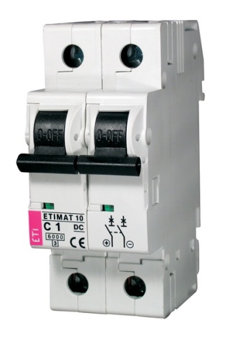 Автоматический выключатель ETIMAT 10 DC 2p C 1A (6 kA) | код 002138704 | ETI