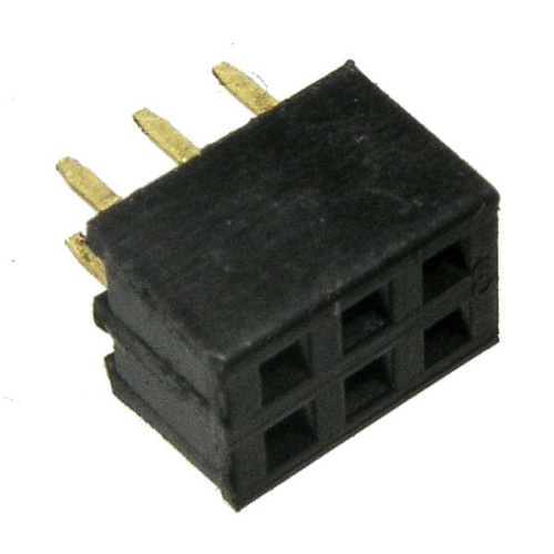 Гнездо для плат 2.00 мм RUICHI PBD2-6 (PBD2-2x3) 2.00 мм, 6 контактов | код 63429 | Ruichi