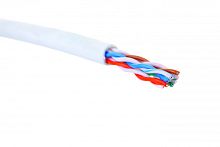 Кабель витая пара категории 5e, U/UTP, 4 пары, 24 AWG, нг(A)-HF, внутренней прокладки, белый, коробка 305 м | код. 19C-U5-12WT-B305 | Eurolan