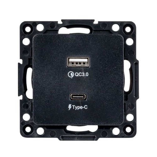 Стокгольм Механизм Розетки с 2USB type-A + type-C черный PROxima | код EZR-2USB-type-C | EKF фото 4 Стокгольм Механизм Розетки с 2USB type-A + type-C черный PROxima | код EZR-2USB-type-C | EKF фото 4