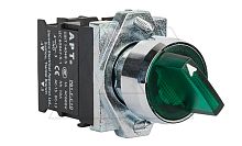 Переключатель PB1S, зеленый, I-0-II, фиксация, 2NO, 6A 230VAC/24VDC, с подсветкой 24VAC/DC, 22mm, IP65 | код PB1S-20XS6D/G23 | АРТ