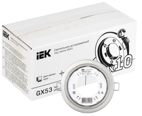 Светильник встраиваемый под лампу GX53 хром (10шт/упак) | код LUVB0-GX53-1-K23-10 | IEK фото 2