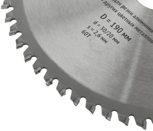 Диск пильный для циркулярных пил по алюм. 190х30/20х60T FIT 37788 фото 5