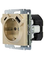 VESNA Розетка с/з TC+USB разъём золото | код 742-3688-181TC | LEZARD