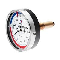 Термоманометр ТМТБ-41T Dy 100 с задн. подкл., 1/2", 6 бар 0-120* (L=46мм, кл. точн. 2,5) | код. ТМТБ-41T.0406120 | VALTEC