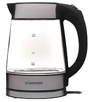 Чайник электрический Starwind SKG3311 1.7л. 2200Вт черный/серебристый корпус: стекло/металл/пластик | код 1204663 | STARWIND