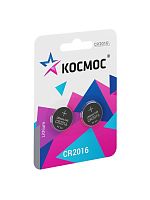 Элемент питания литиевый CR2016 2хBL (блист.2шт) KOC20162BL | код. KOC2016BL2 | КОСМОС