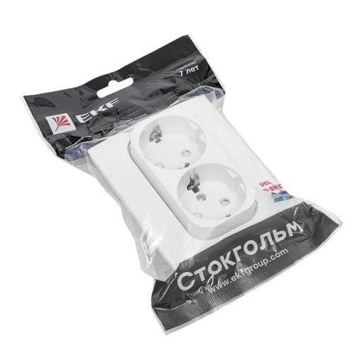 Стокгольм Розетка 2-местная с/з 16А белая с защ, штор, PROxima | код EXR16-128-10 | EKF фото 3 Стокгольм Розетка 2-местная с/з 16А белая с защ, штор, PROxima | код EXR16-128-10 | EKF фото 3