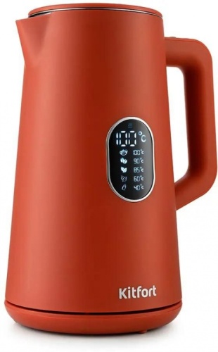 Чайник электрический Kitfort KT-6115-3 1.5л. 1800Вт красный корпус: металл/пластик (КТ-6115-3) | код 1443272 | KITFORT