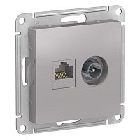 Розетка TV+RJ45 Cat.5 ATLASDESIGN, оконечная, алюминий | код. ATN000389 | Schneider Electric