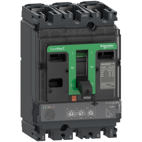 АВТОМ.ВЫКЛ.NSX250H 70kA AC 3П3Т 250A MLOGIC 2.2 | код C25H32D250 | SCHNEIDER ELECTRIC