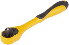 Вороток (трещотка), механизм легированная сталь 40Cr, полностью прорезиненная ручка, 1/2'', 72 зубца | код 62360 | FIT