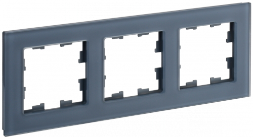 BRITE Рамка 3-мест. РУ-3-2-Бр стекло маренго матовый IEK | код BR-M32-G-31-K35 | IEK