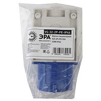 Вилка стационарная 523 2Р+РЕ 32А 220В IP44 (10/60/960) VS-32-2P-PE-IP44 | код Б0032858 | ЭРА