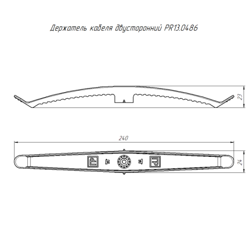 Держатель кабеля двусторонний для прямого монтажа в гофроящике белый (100 шт/кор) | код PR13.0486 | Промрукав фото 3