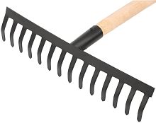 Грабли с деревянным черенком, прямой зуб, 14 зубьев | код 76962 | FIT