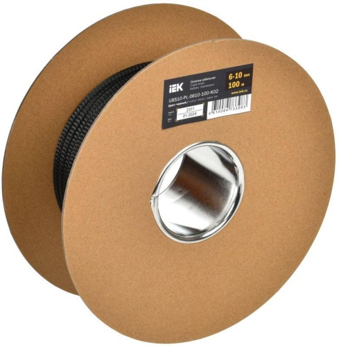 Оплетка кабельная 6-10мм полиэстер (уп.100м) черн. IEK UBS10-PL-0610-100-K02 Оплетка кабельная 6-10мм полиэстер (уп.100м) черн. IEK UBS10-PL-0610-100-K02