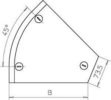 Крышка угловой секции 45 град. 150мм | код 7131836 | OBO Bettermann