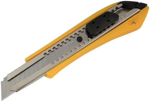 Нож технический 18мм усиленный пластиковый лезвие 15 сегментов FIT 10225