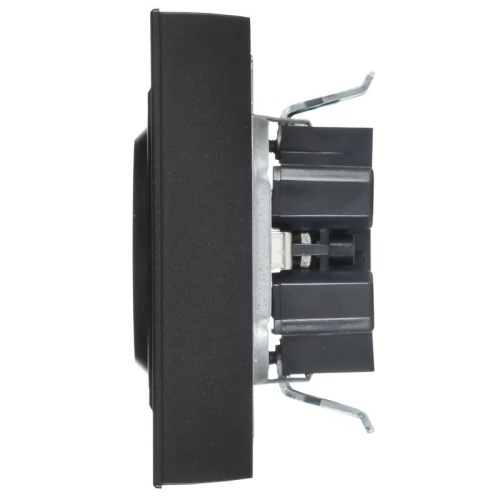 Розетка 2-м СП BRITE РСПл12-3-БрЧ 16А в сборе с заземл. без защ. шторок плоская черн. IEK BR-R27-16-K02-F фото 5