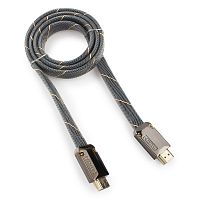 Кабель HDMI Cablexpert, серия Platinum, 1 м, v2.0, M/M, плоский, позол.разъемы, металлический корпус, нейлоновая оплетка, блистер | код CC-P-HDMI04-1M | Cablexpert