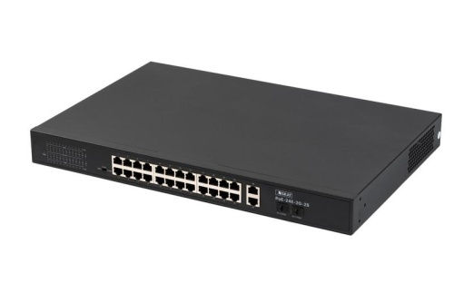 Коммутатор неуправляемый SKAT 24 порта PoE+, 2-Uplink, 2-SFP, 260 Вт | код 4085 | Бастион фото 3